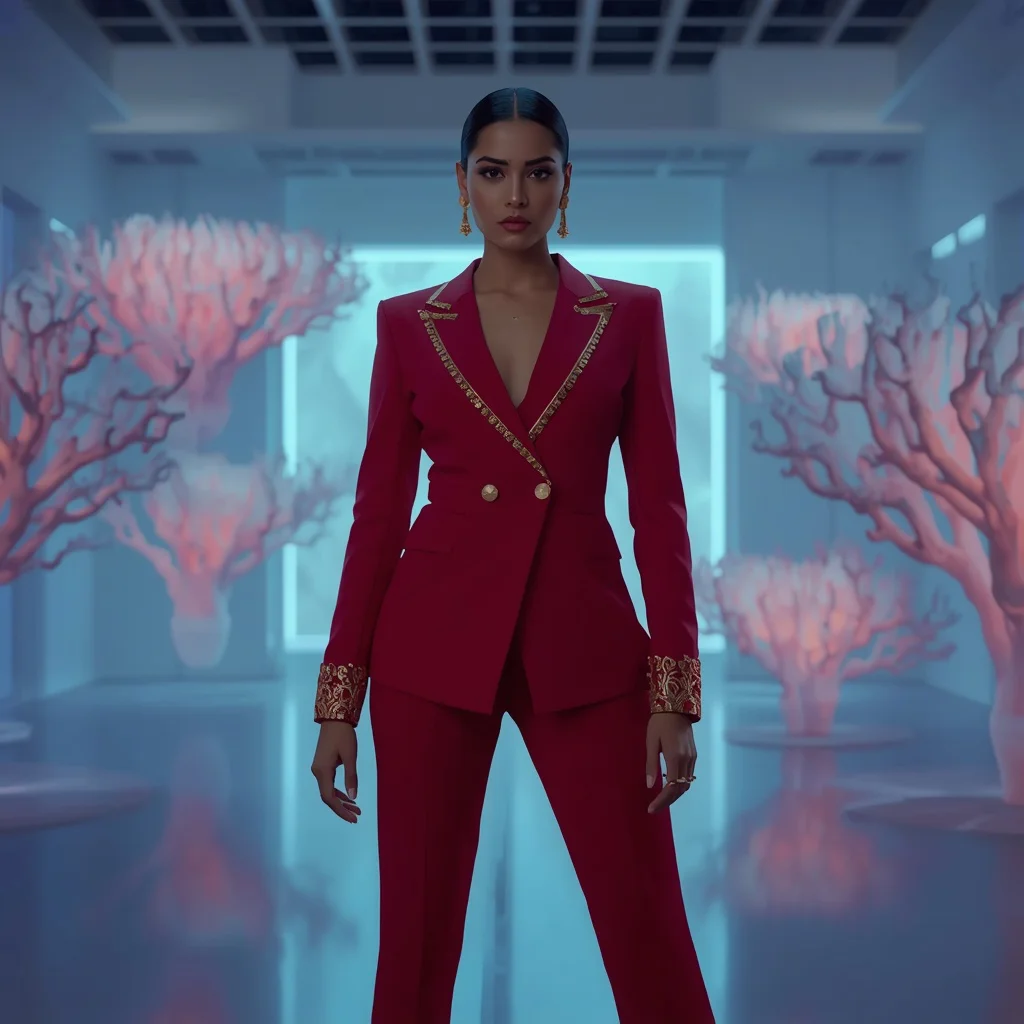 Futuristic Editorial Glamour with Floating Luminescent Coral Formations | gemini ai prompt for instagram — AI image prompt